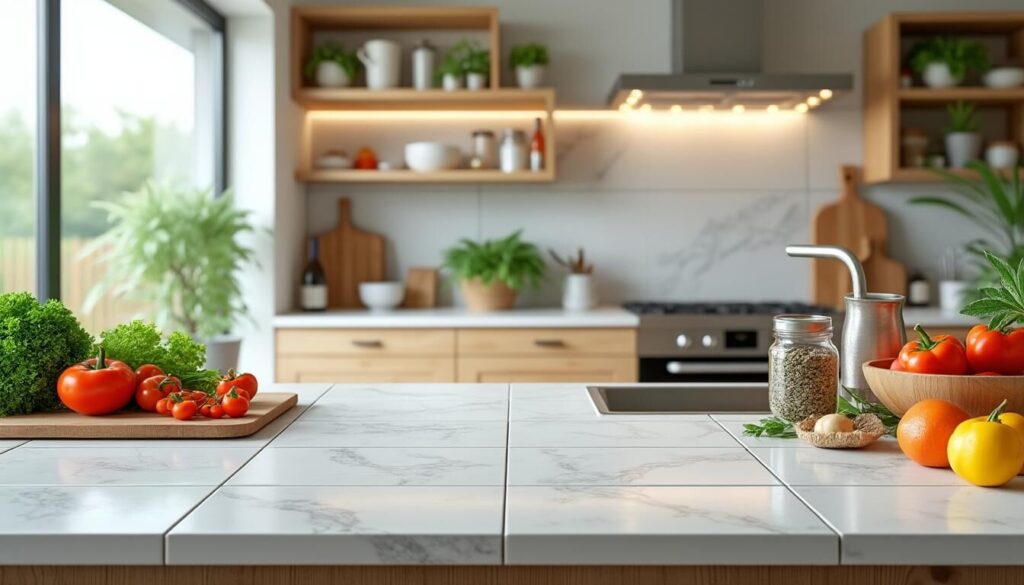 Découvrez les avantages d'un plan de travail carrelé pour votre cuisine. Esthétique, durable et facile à entretenir, le carrelage offre une multitude de designs et de couleurs qui s'adaptent à tous les styles de décoration. Apprenez pourquoi ce choix est idéal pour allier fonctionnalité et style dans votre espace culinaire.